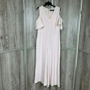 Karl Lagerfeld Jumpsuit Sz 6 Cold Shoulder Pale Pink Color Lined